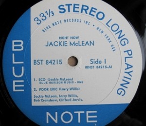 ジャッキー・マクリーン JACKIE McLEAN / Right Now レコード