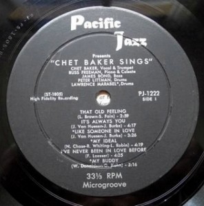 チェット・ベイカー Chet Baker / Chet Baker Sings レコード