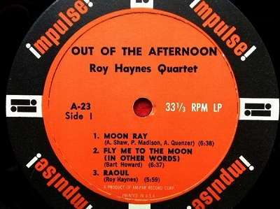 ロイ・ヘインズ ROY HAYNES QUARTET / Out of the Afternoon レコード