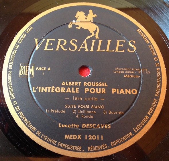 リュセット・デカーヴ / ルーセル ピアノ曲全集 レコード